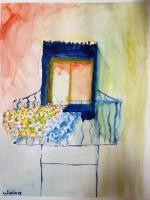 Window - Water Color Paintings - By Claudia Soeiro, Water Color Painting Artist