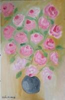 Oils - Roses - Oil Over Canvas