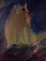 Oils - Cat - Oil Over Canvas