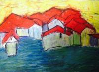 Landscape - Oil Pastel Paintings - By Claudia Soeiro, Oil Pastels Painting Artist