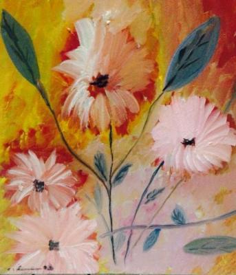 Oils - Flowers - Oil Over Canvas