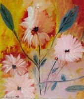 Oils - Flowers - Oil Over Canvas