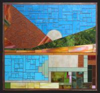La Ranch House With Pool And Gardens Abstract - Stained Glass Mosaic Paintings - By Tatiana Isotov, Glass Mosaic Painting Painting Artist