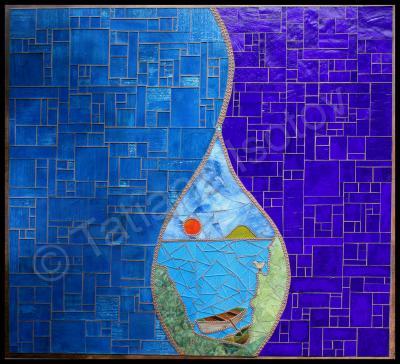 Original Fine Art - Peace Relaxation And Solitude - Stained Glass Mosaic