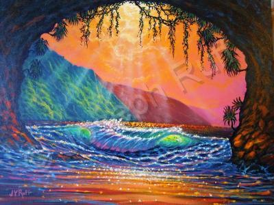 Whimsical - Lava Tube Fantasy In Gold - Prof Qlty Oil On 3X P Cnv