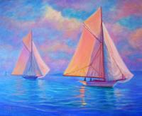 Sailingboats - Calm Breeze - Prof Qlty Oil On 3X P Cnv