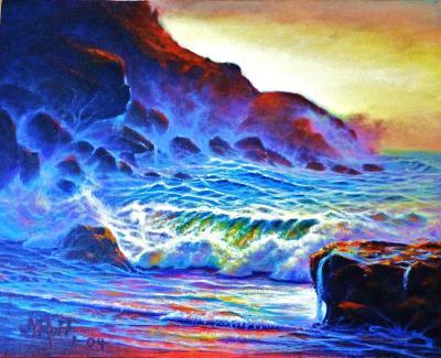 Seascapes - Forgotten Cove - Prof Qlty Oil On 3X P Cnv