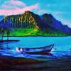 Kaneohe Bay Aftrnoon With Skiff - Prof Qlty Oil On 3X P Cnv Paintings - By Joseph Ruff, Realism Painting Artist
