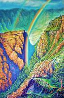 Koiahi Gulch - Double Rainbow - Prof Qlty Oil On 3X P Cnv Paintings - By Joseph Ruff, Immpresionism Painting Artist