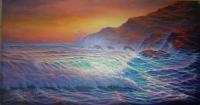 Seascapes - Last Light - Prof Qlty Oil On 3X P Cnv