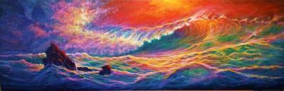 Seascapes - Red Mist - Prof Qlty Oil On 3X P Cnv