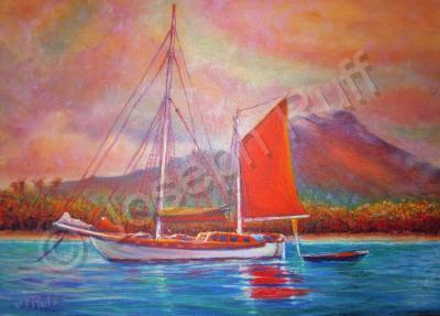 Sailingboats - Mango Sail - Prof Qlty Oil On 3X P Cnv