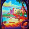 Vintage Royal Hawaiian - Prof Qlty Oil On 3X P Cnv Paintings - By Joseph Ruff, Immpresionism Painting Artist