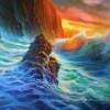 Napali Coast Sunset - Prof Qlty Oil On 3X P Cnv Paintings - By Joseph Ruff, Realism Painting Artist