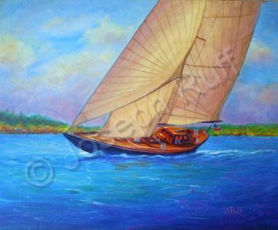 Sailingboats - Heading Out - Prof Qlty Oil On 3X P Cnv