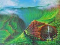 Green Volcano - Prof Qlty Oil On 3X P Cnv Paintings - By Joseph Ruff, Immpresionism Painting Artist