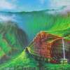 Green Volcano - Prof Qlty Oil On 3X P Cnv Paintings - By Joseph Ruff, Immpresionism Painting Artist