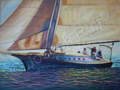 Sailingboats - Over There - Prof Qlty Oil On 3X P Cnv