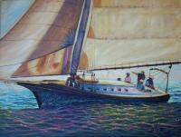 Sailingboats - Over There - Prof Qlty Oil On 3X P Cnv