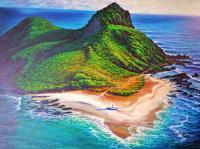 North Mokulua Island - Lanikai Oahu - Prof Qlty Oil On 3X P Cnv Paintings - By Joseph Ruff, Realism Painting Artist