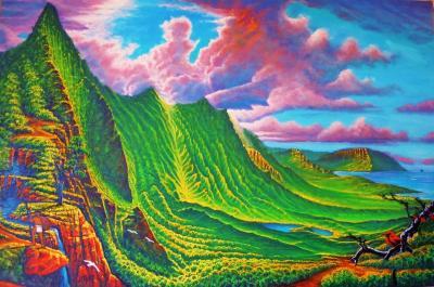 Landscape - Pali Lookout - Prof Qlty Oil On 3X P Cnv