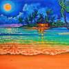 Full Moon Lagoon - Prof Qlty Oil On 3X P Cnv Paintings - By Joseph Ruff, Fantasy Painting Artist