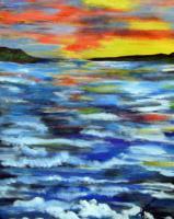Coucher De Soleil - Acrylic Paintings - By Lise-Marielle Fortin, Impressionnisme Painting Artist