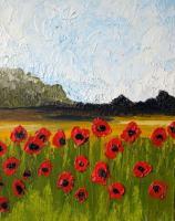 The Tellow Field - Oil Paintings - By Lise-Marielle Fortin, Impressionnisme Painting Artist