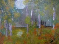 Nuit De Loups - Acrylic Paintings - By Lise-Marielle Fortin, Impressionnisme Painting Artist