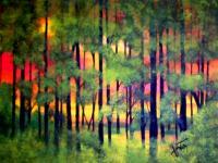 Landscapes Paysages - Sire Soleil Dans La Clairire - Acrylic