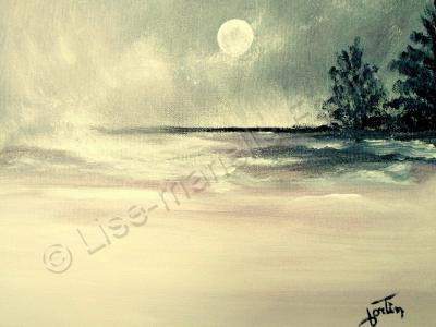 Landscapes Paysages - Pleine Lune Full Moon - Acrylic