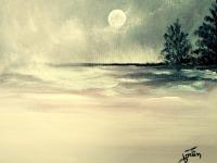 Landscapes Paysages - Pleine Lune Full Moon - Acrylic