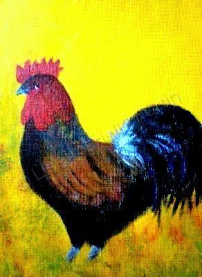 Rooster - Blue Tale - Acrylic