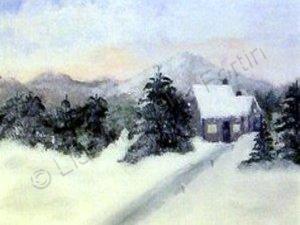 Landscapes Paysages - Pink Winter Sky - Acrylic
