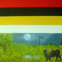 Landscapes Paysages - Le Pouivoir Du Bison - Acrylic