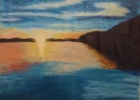 Midnight Sun - Acryl Paintings - By Annica Nilsson, Impressionism Painting Artist