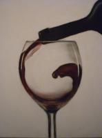 Make Mine A Red Wine - Pastel And Charcoal Drawings - By Paul Horton, Realism Drawing Artist