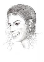 Michael Jackson - Pencil And Paper Drawings - By Carol Newman, Black And White Drawing Artist