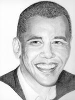 Mr President - Pencil And Paper Drawings - By Carol Newman, Black And White Drawing Artist