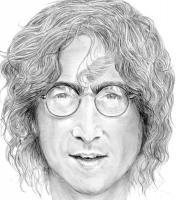 Lennon - Pencil And Paper Drawings - By Carol Newman, Black And White Drawing Artist