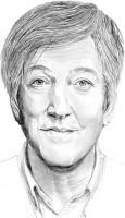 Stephen Fry - Pencil And Paper Drawings - By Carol Newman, Black And White Drawing Artist