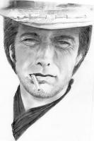 Clint - Pencil And Paper Drawings - By Carol Newman, Black And White Drawing Artist