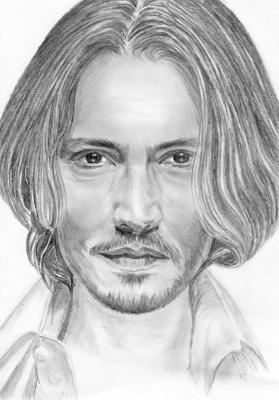 Sketch Portrait Portraituregra - Johnny Depp - Pencil And Paper