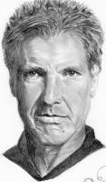 Harrison Ford - Pencil And Paper Drawings - By Carol Newman, Black And White Drawing Artist