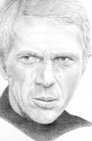 Steve Mcqueen - Pencil And Paper Drawings - By Carol Newman, Black And White Drawing Artist