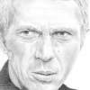Steve Mcqueen - Pencil And Paper Drawings - By Carol Newman, Black And White Drawing Artist