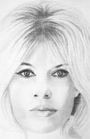 Brigitte Bardot - Pencil And Paper Drawings - By Carol Newman, Black And White Drawing Artist