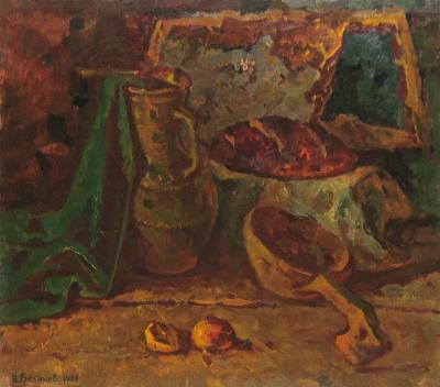 Multiple - Still Life With Jug - Oil On Canvas