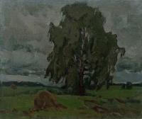 Lonely Tree - Oil On Canvas Paintings - By Vasily Belikov, Impressionism Painting Artist