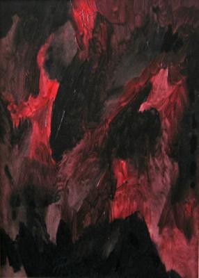 1996 - Red Flame Counterpart Blue Flame - Oil On Canvas